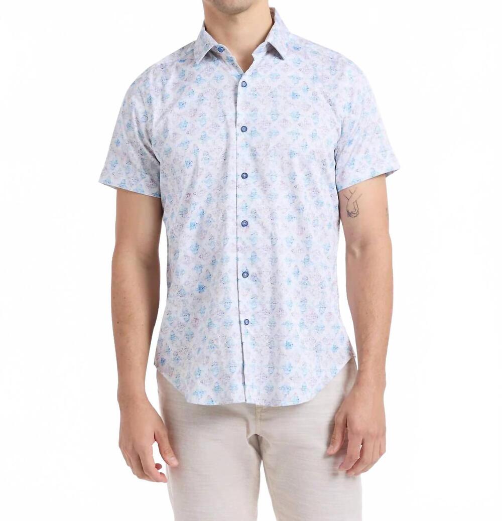 NEW ROBERT GRAHAM greatorex short sleeve button down shirt in multi